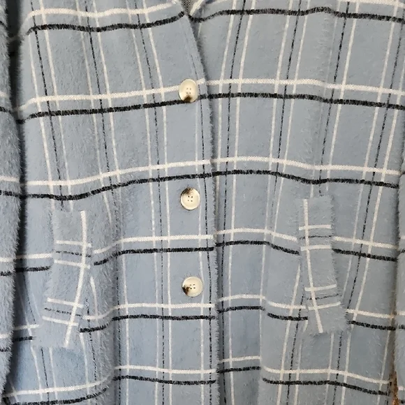 Love Token Blue Coat with Windowpane Plaid Design Sz Xlg - Picture 3 of 8
